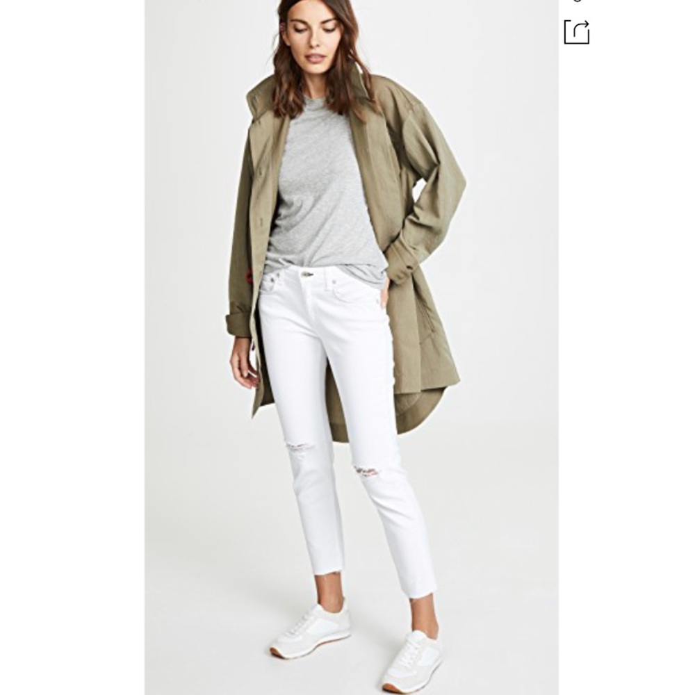 RAG & BONE Dre Ripped Raw Hem Crop Slim Jeans